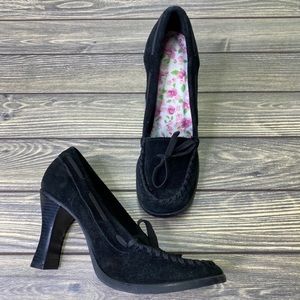 Candie’s Black Leather Block Heels